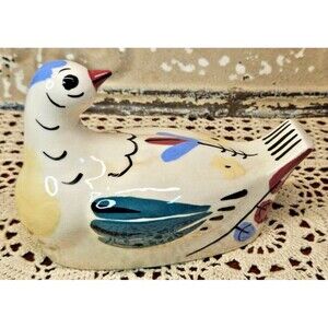The California Cleminson's Pottery Bird Butter Dish Topper 1950s (Read!)